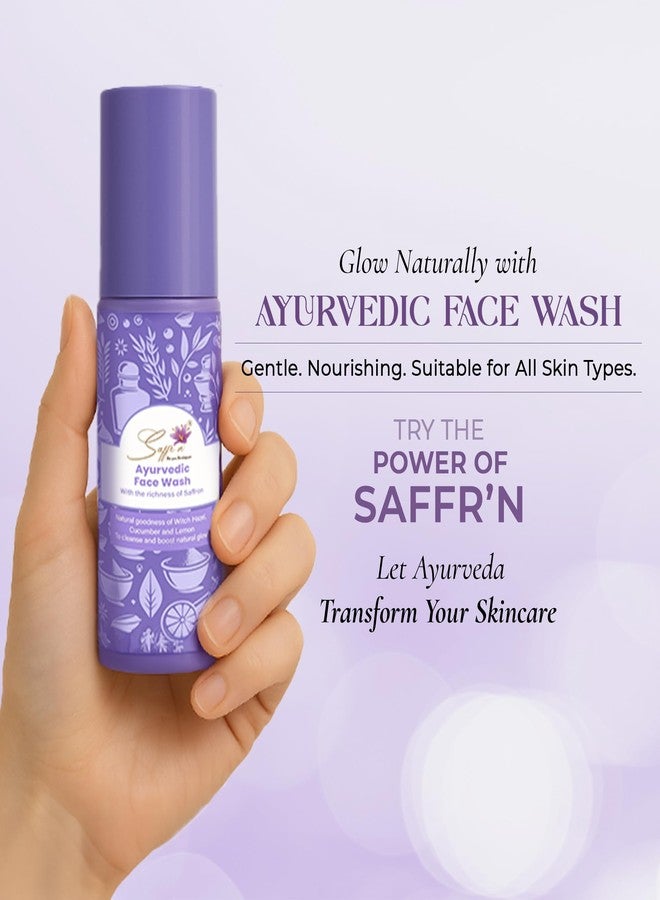 Saffr'n Ayurvedic Face Wash with Witch Hazel, Saffron ext.,Lemon ext., Rose water, Orange ext., Aloevera, Cucumber ext. | Powered by Niacinamide, Vitamin C, Retinol, Allantoin & Betaine hydrate | 3.38 fl oz. - Image 2